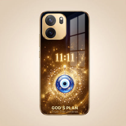 OnePlus Nord CE6 5G God’s Plan Evil Eye Gold Electroplated Glass Phone Back Case