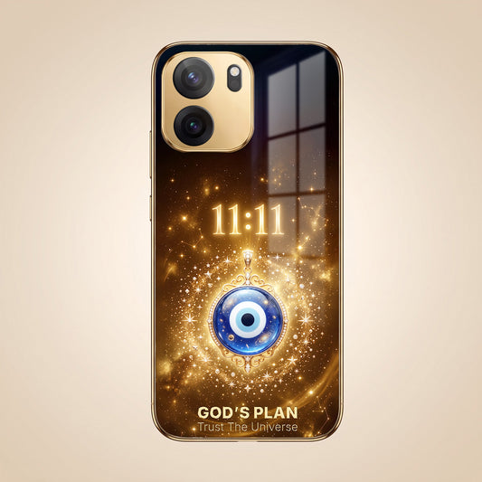 OnePlus Nord CE6 5G God’s Plan Evil Eye Gold Electroplated Glass Phone Back Case
