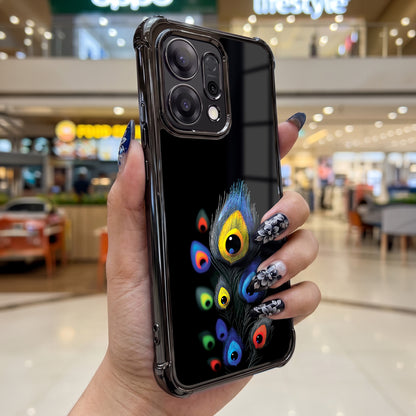 Oppo Reno 14 5G Multi-Feather Peacock Airbags Printed Back Case