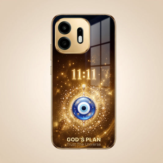 OnePlus N6 5G God’s Plan Evil Eye Gold Electroplated Glass Phone Back Case