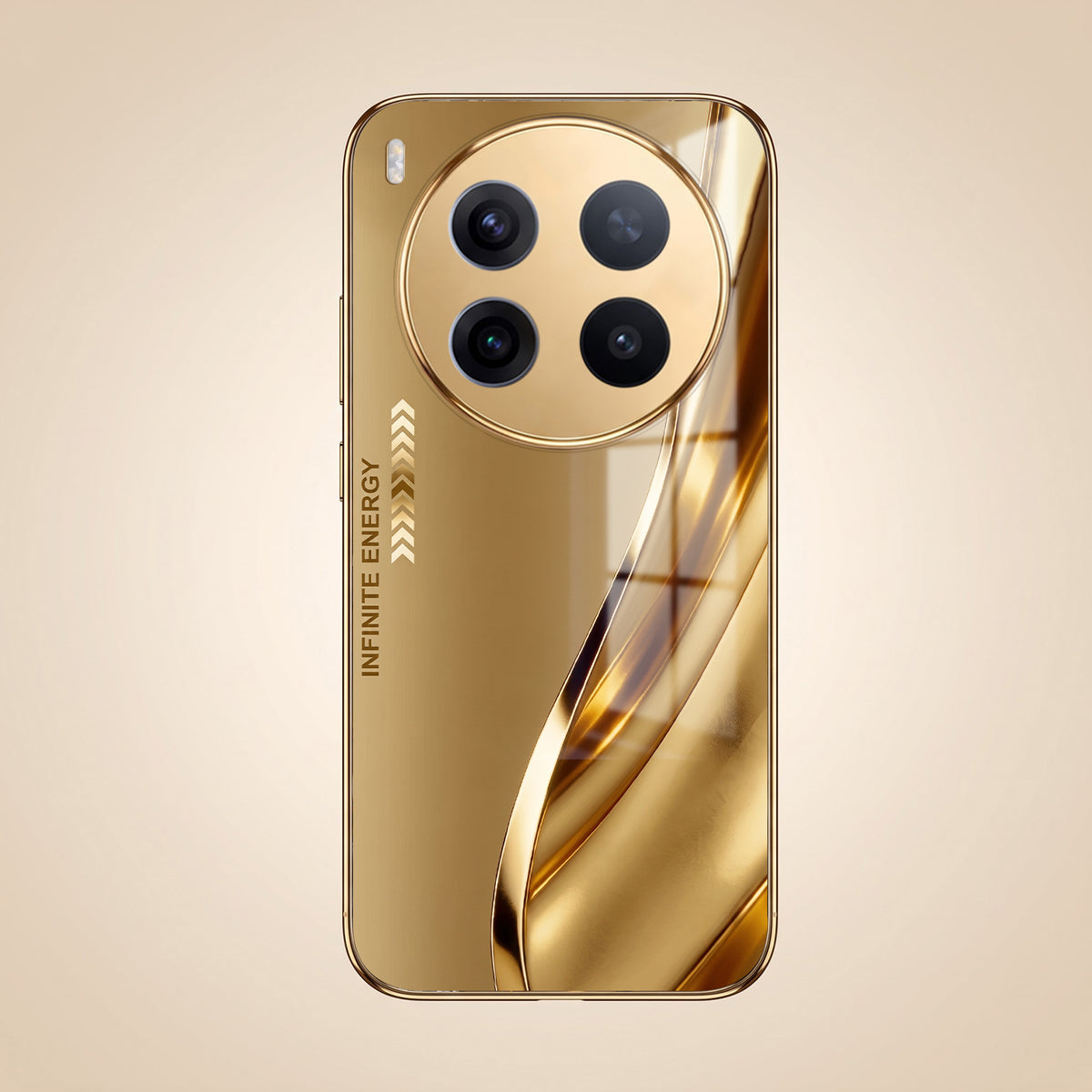 Vivo X300 Pro 5G Luxury Infinity Energy Gold Electroplated Glass Phone Case