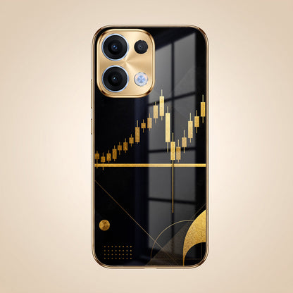 Oppo Reno 13 5G Trading Candles Gold Electroplated Glass Phone Back Case