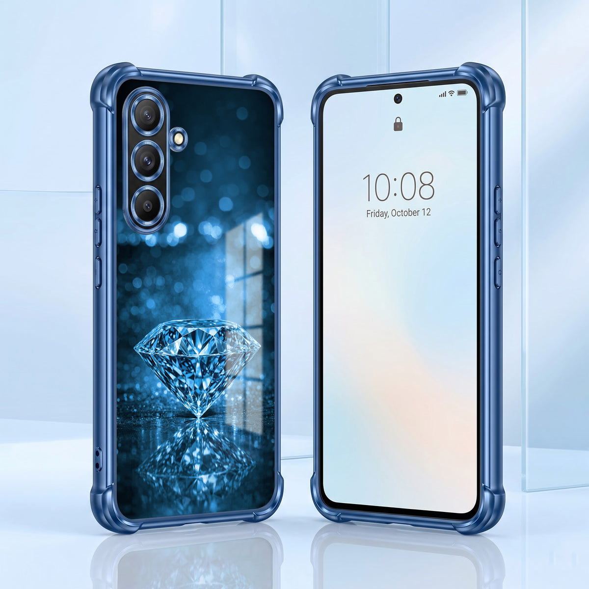 Samsung Galaxy A36 5G Blue Diamond Airbags Printed Back Case