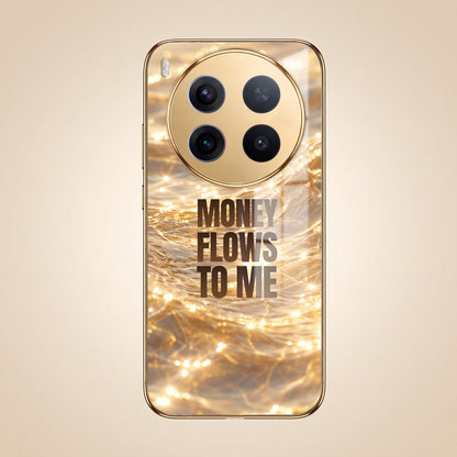 Vivo X300 Pro 5G Money Flows To Me Gold Electroplated Glass Phone Back Case
