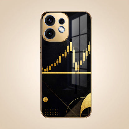 Oppo Reno 16 5G Trading Candles Gold Electroplated Glass Phone Back Case