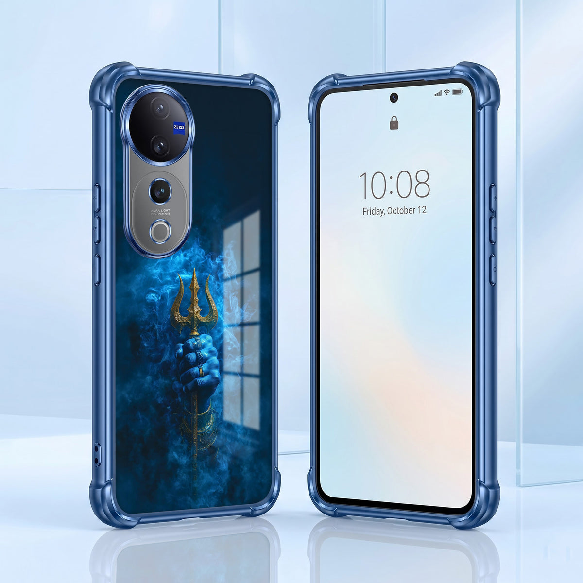 Vivo V40 Pro 5G Premium Golden Trishul Airbags Printed Back Case