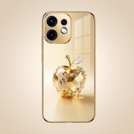 Oppo Reno 16 5G Golden Apple Gold Electroplated Glass Phone Back Case