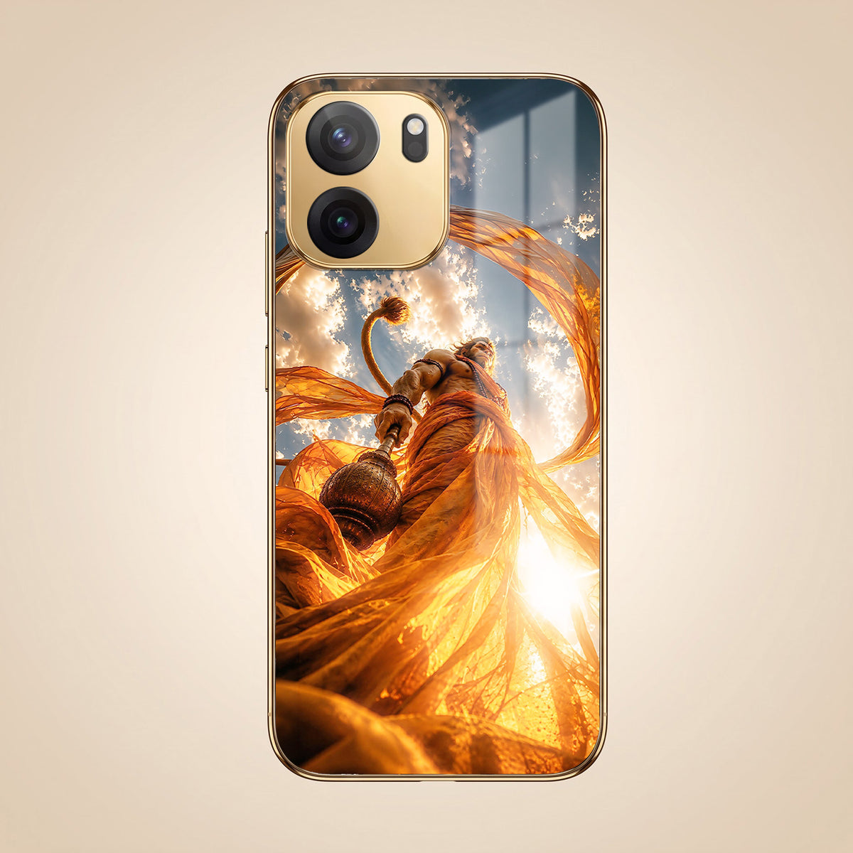 OnePlus Nord CE6 5G Divine Hanuman Gold Electroplated Glass Phone Back Case