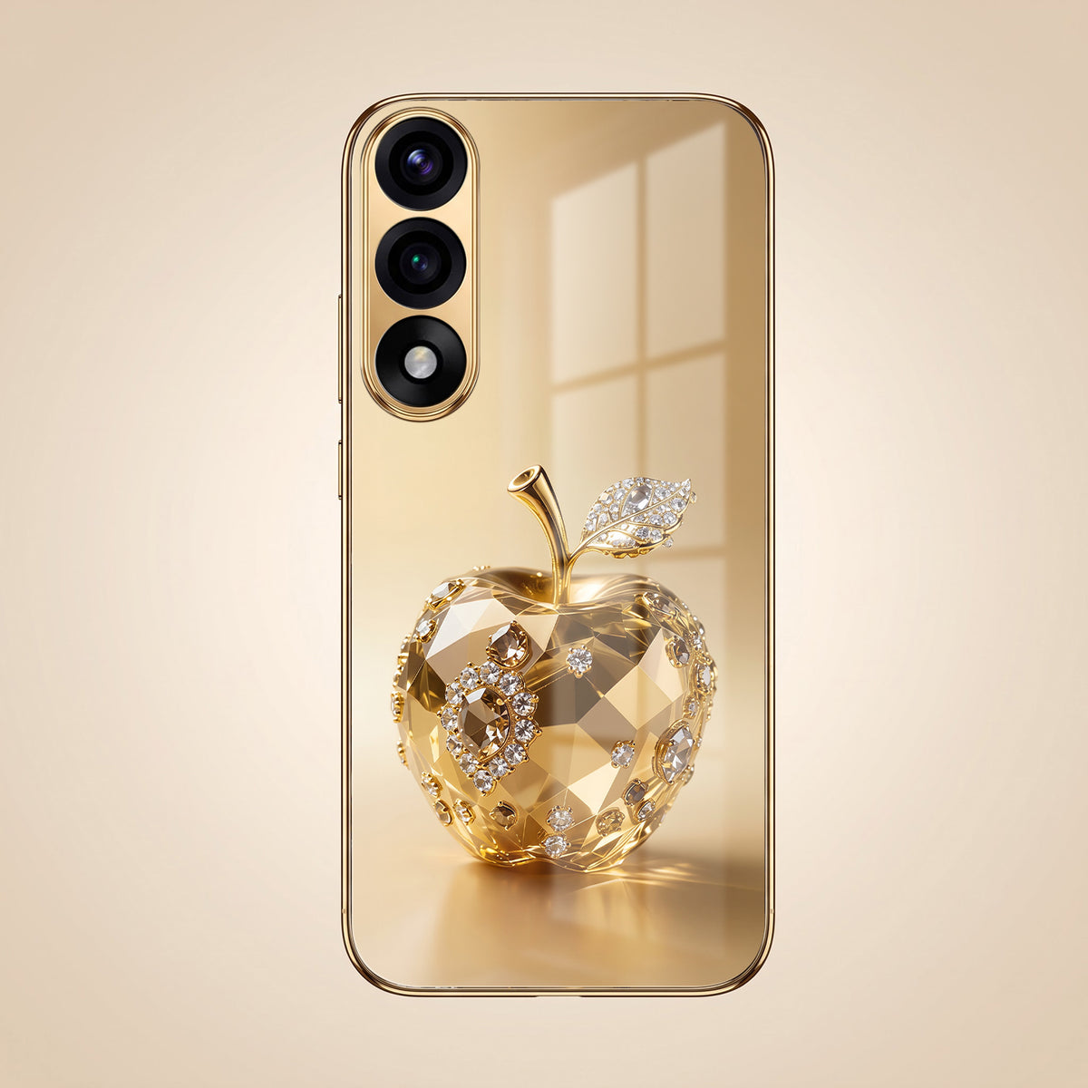 Oneplus Nord 5 5G Golden Apple Gold Electroplated Glass Phone Back Case