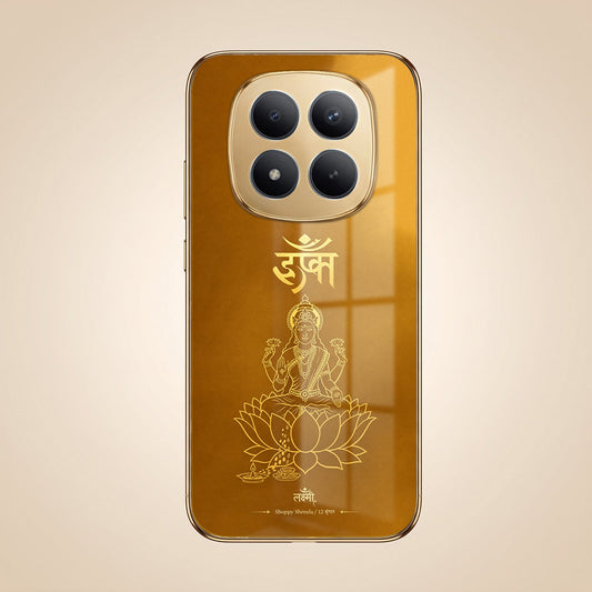 Redmi Note 15 Pro+ 5G Shree Lakshmi Divine Gold Electroplated Glass Phone Back Case