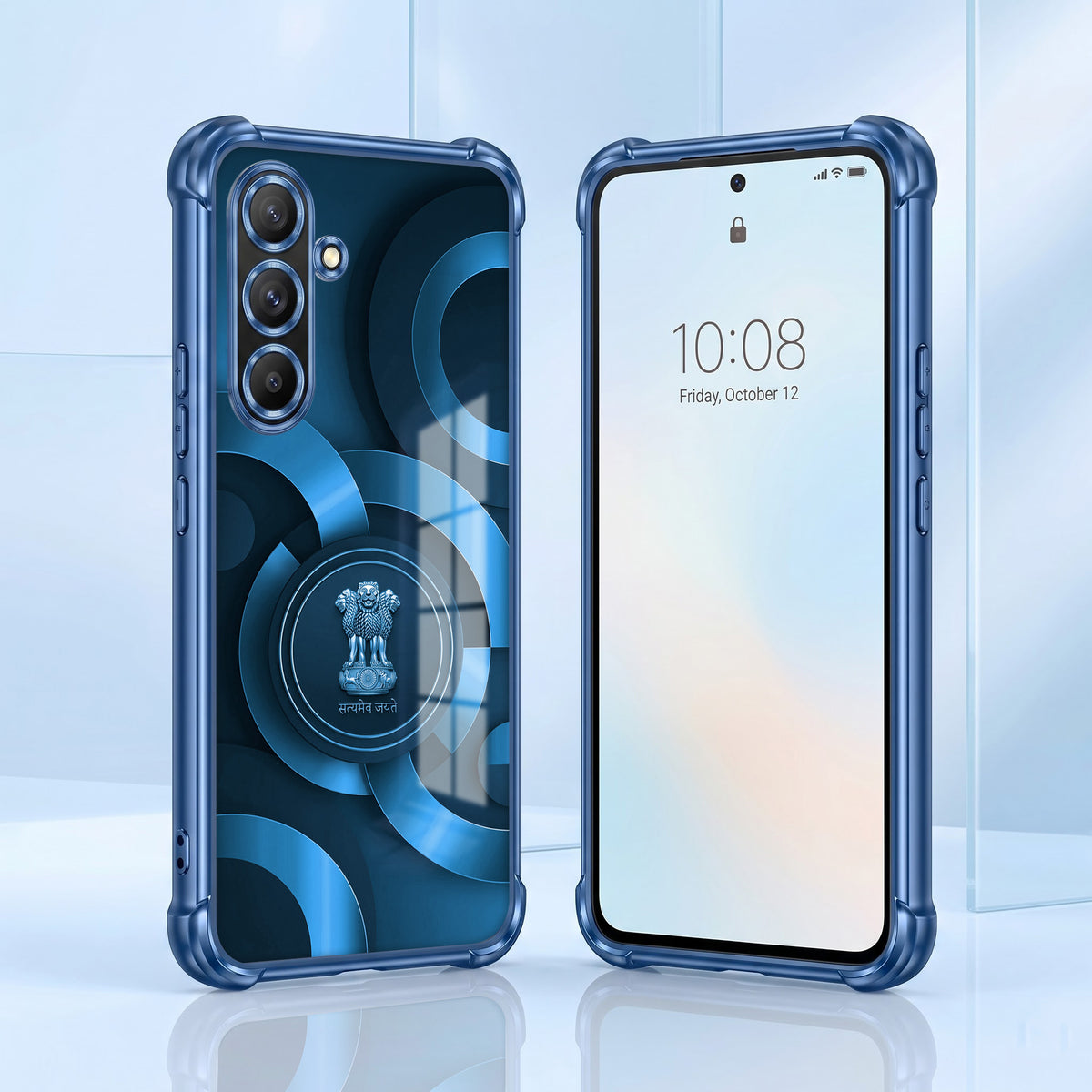 Samsung Galaxy A56 5G Blue Emblem Airbags Printed Back Case