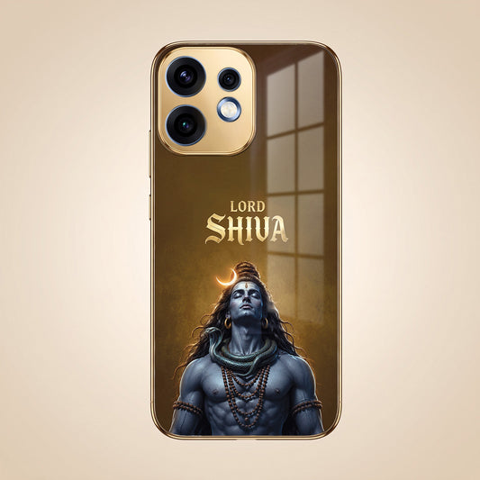 Oppo Reno 16 5G Lord Shiva Gold Electroplated Glass Phone Back Case