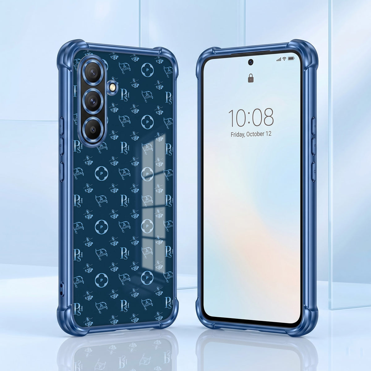 Samsung Galaxy A36 5G Luxury Monogram Blue Airbags Printed Back Case