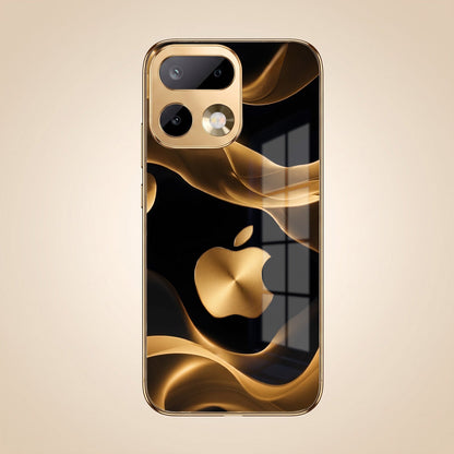 Realme 16 Pro+ 5G Luxury Wave Gold Electroplated Glass Phone Back Case
