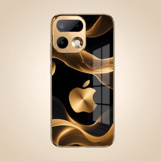 Realme 16 Pro+ 5G Luxury Wave Gold Electroplated Glass Phone Back Case