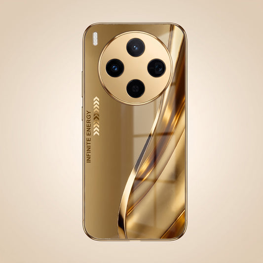 Vivo X300 5G Luxury Infinity Energy Gold Electroplated Glass Phone Case