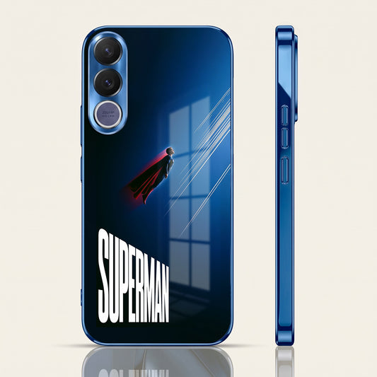 Vivo V70 FE 5G Superman Blue Electroplated Glass Phone Back Case