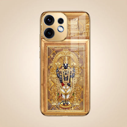 Oppo Reno 16 5G Premium Heritage Gold Electroplated Glass Phone Back Case