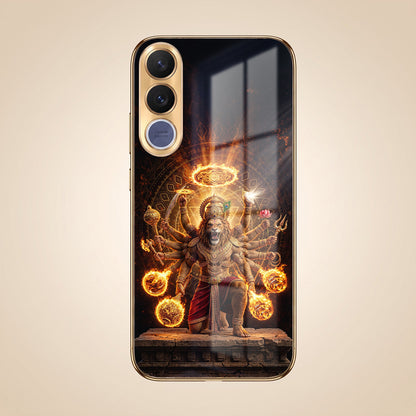 Vivo V70 FE 5G Lord Narasimha Gold Electroplated Glass Phone Back Case