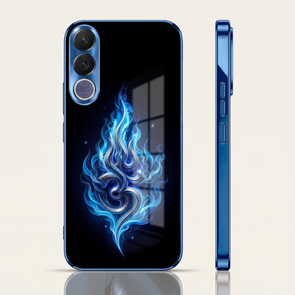 Vivo V70 FE 5G Blue Flame OM Blue Electroplated Glass Phone Back Case