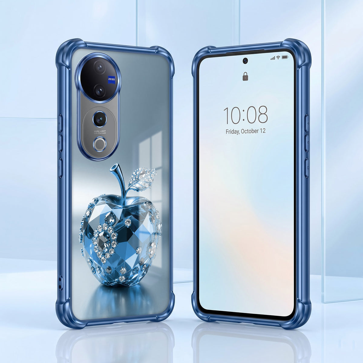 Vivo V40 Pro 5G Blue Apple Airbags Printed Back Case