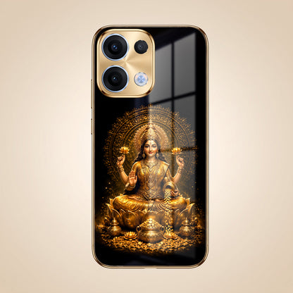 Oppo Reno 13 5G Golden Maa Lakshmi Gold Electroplated Glass Phone Back Case