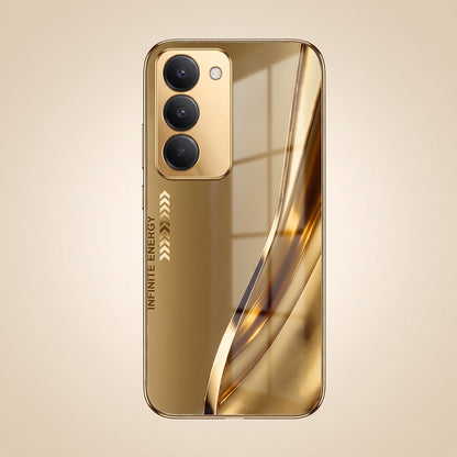 Redmi 15 5G Luxury Infinity Energy Gold Electroplated Glass Phone Case