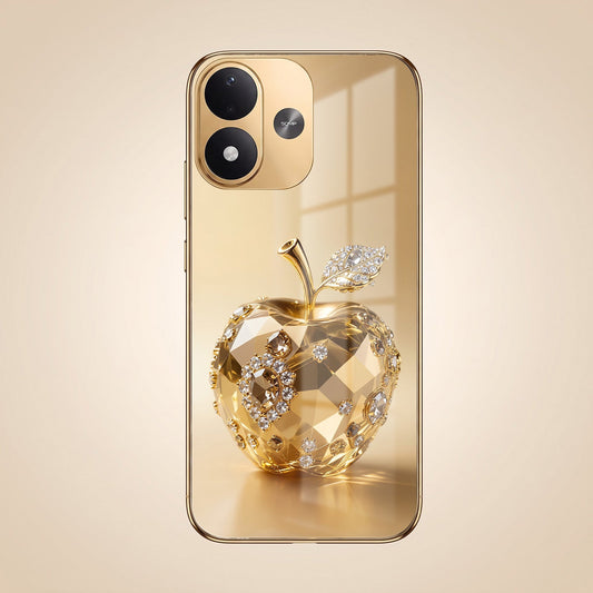 Redmi Note 17 5G Golden Apple Gold Electroplated Glass Phone Back Case