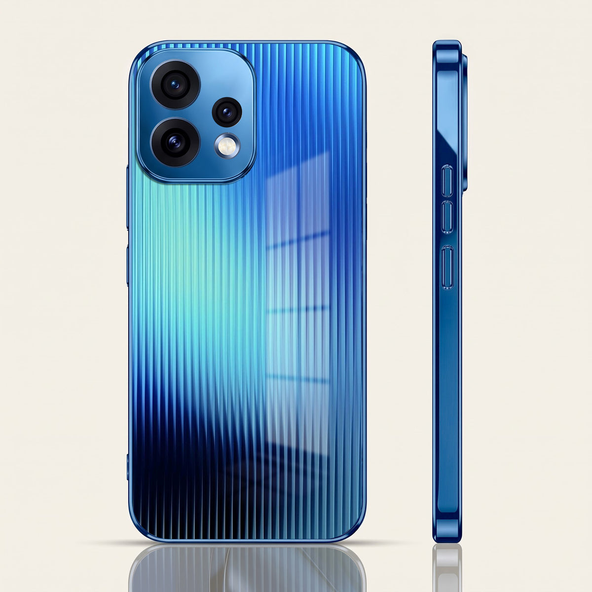 Oppo Reno 15 5G Aureon X1 Blue Electroplated Glass Phone Back Case