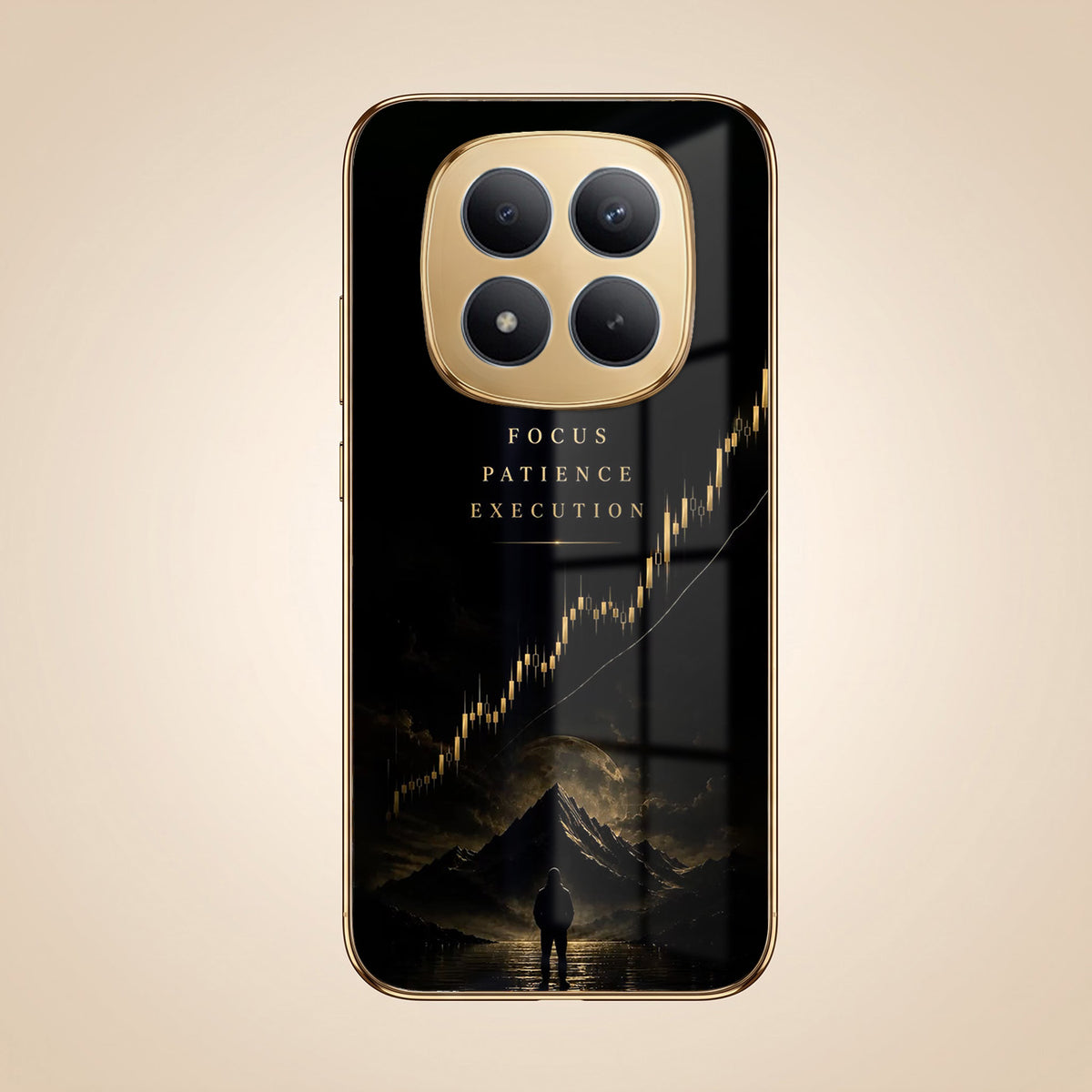 Redmi Note 15 Pro Plus 5G Focus Gold Electroplated Glass Phone Back Case