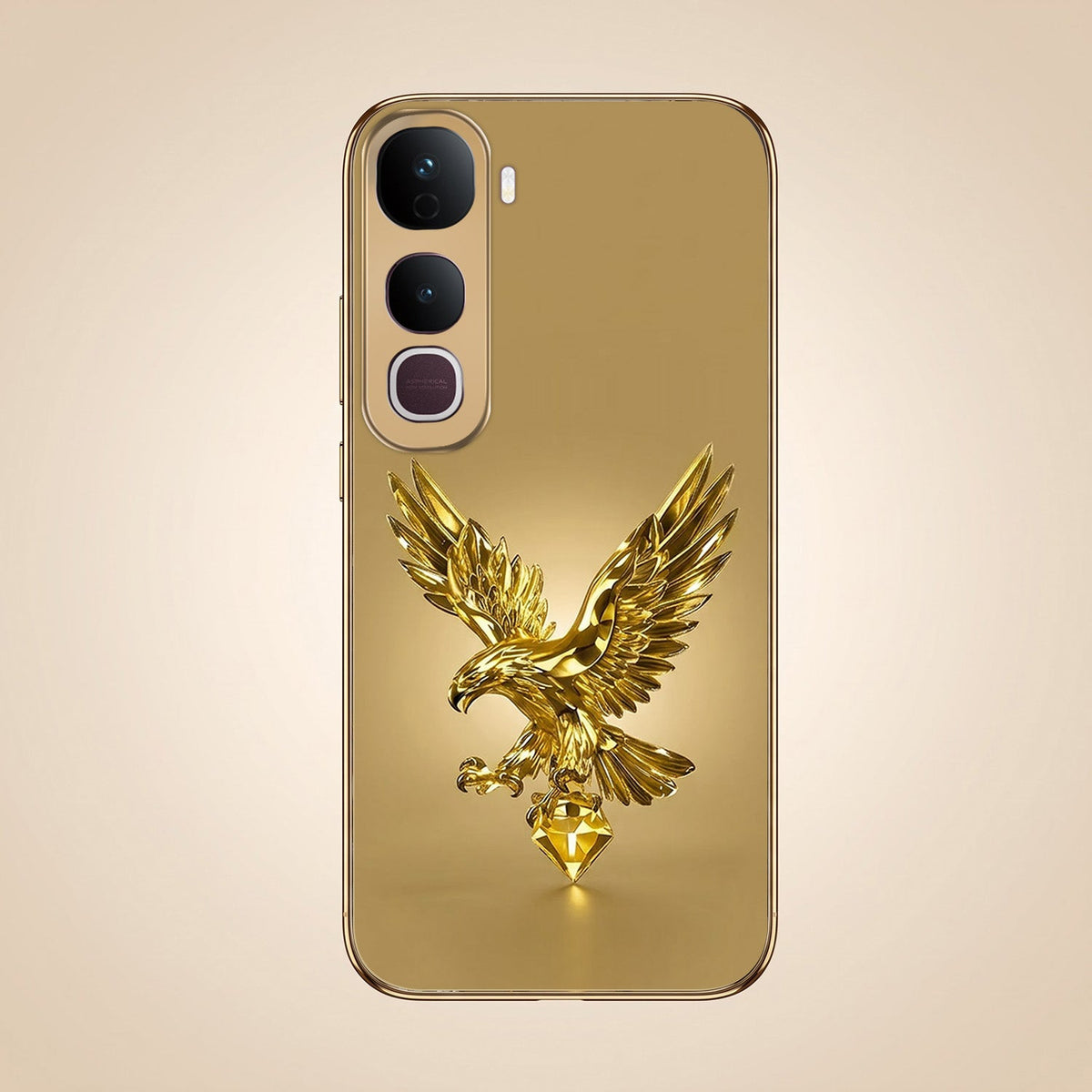 Vivo Y400 Pro 5G Golden Eagle Gold Electroplated Glass Phone Back Case