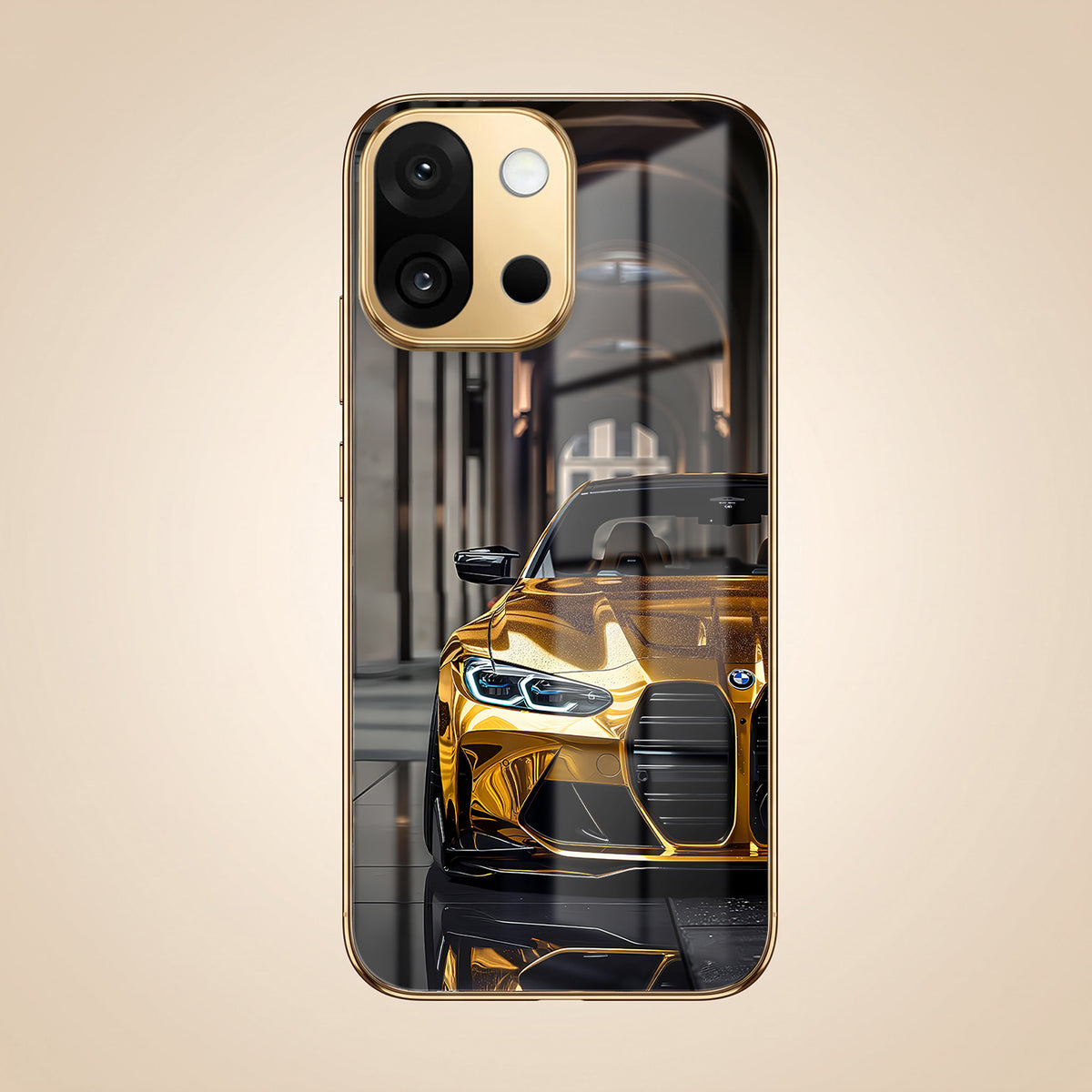 OnePlus 13s 5G Golden BMW Gold Electroplated Glass Phone Back Case