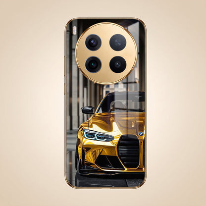 Vivo X300 Pro 5G Golden BMW Gold Electroplated Glass Phone Back Case
