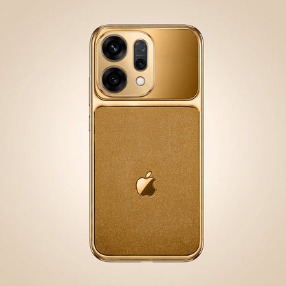 Oppo Reno 14 5G Royal Touch Apple Gold Electroplated Glass Phone Back Case