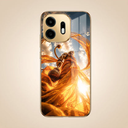 OnePlus N6 5G Divine Hanuman Gold Electroplated Glass Phone Back Case
