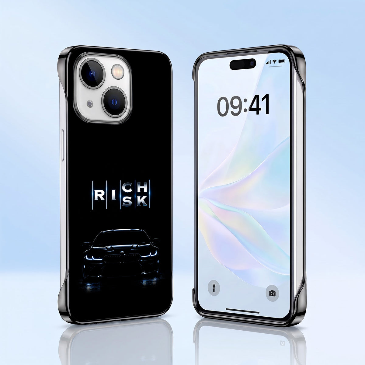 iPhone 15 5G Risk Black Printed  Frameless Back Case