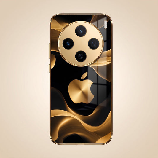 Vivo X200 5G Luxury Wave Gold Electroplated Glass Phone Back Case