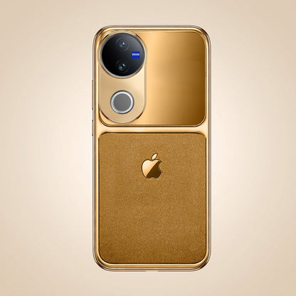 Vivo V50 5G Royal Touch Apple Gold Electroplated Glass Phone Back Case