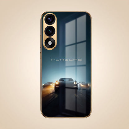 Oneplus Nord 5 5G Porsche Luxury Gold Electroplated Glass Phone Back Case
