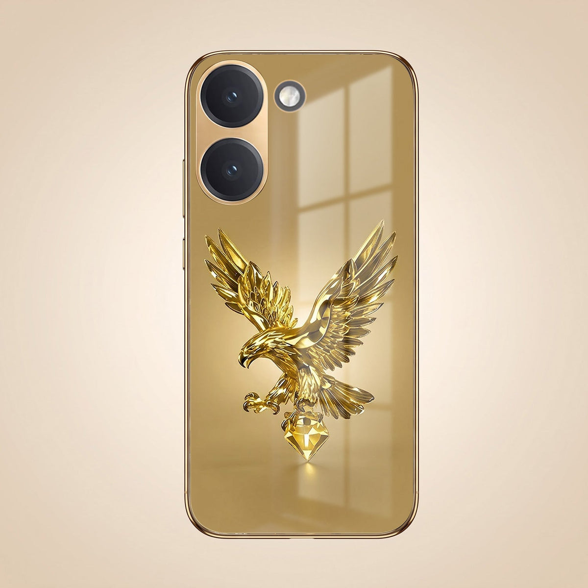 Poco X8 Pro 5G Golden Eagle Gold Electroplated Glass Phone Back Case