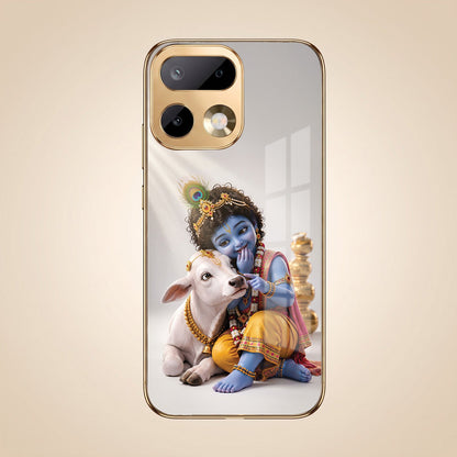 Realme 16 Pro+ 5G Bal Krishna Blessings Gold Electroplated Glass Phone Back Case