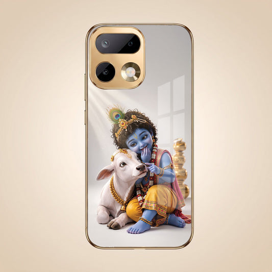Realme 16 Pro+ 5G Bal Krishna Blessings Gold Electroplated Glass Phone Back Case