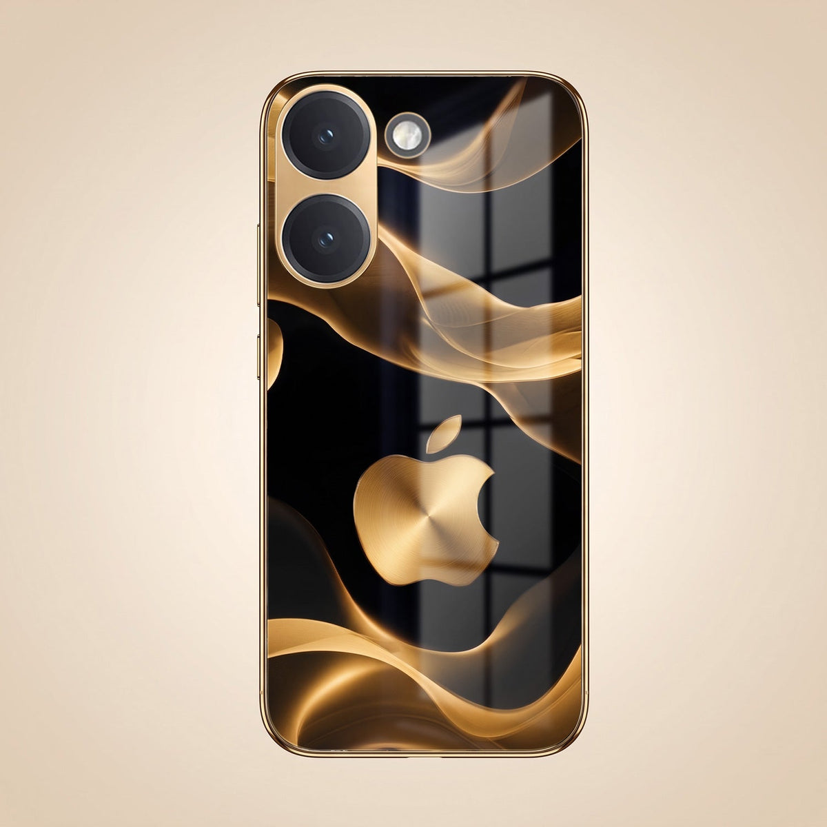 Poco X8 Pro 5G Luxury Wave Gold Electroplated Glass Phone Back Case