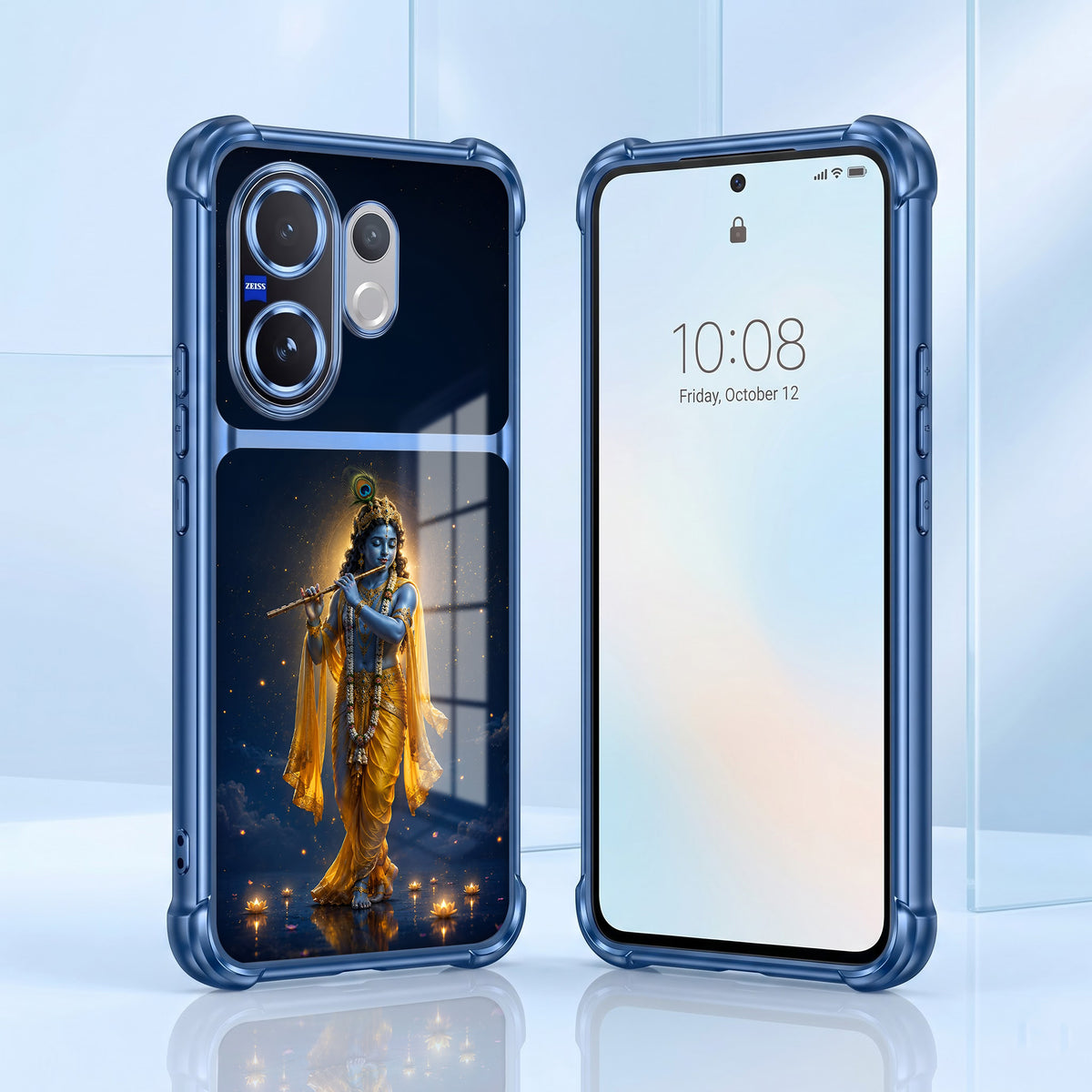 Vivo V60 5G Divine Krishna Dual-Tone Transparent Airbags Case
