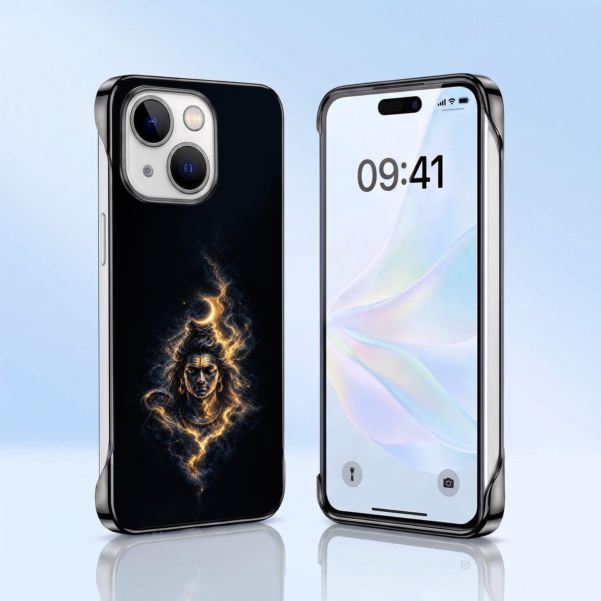 iPhone 15 5G Devine Mahadev Black Printed  Frameless Back Case