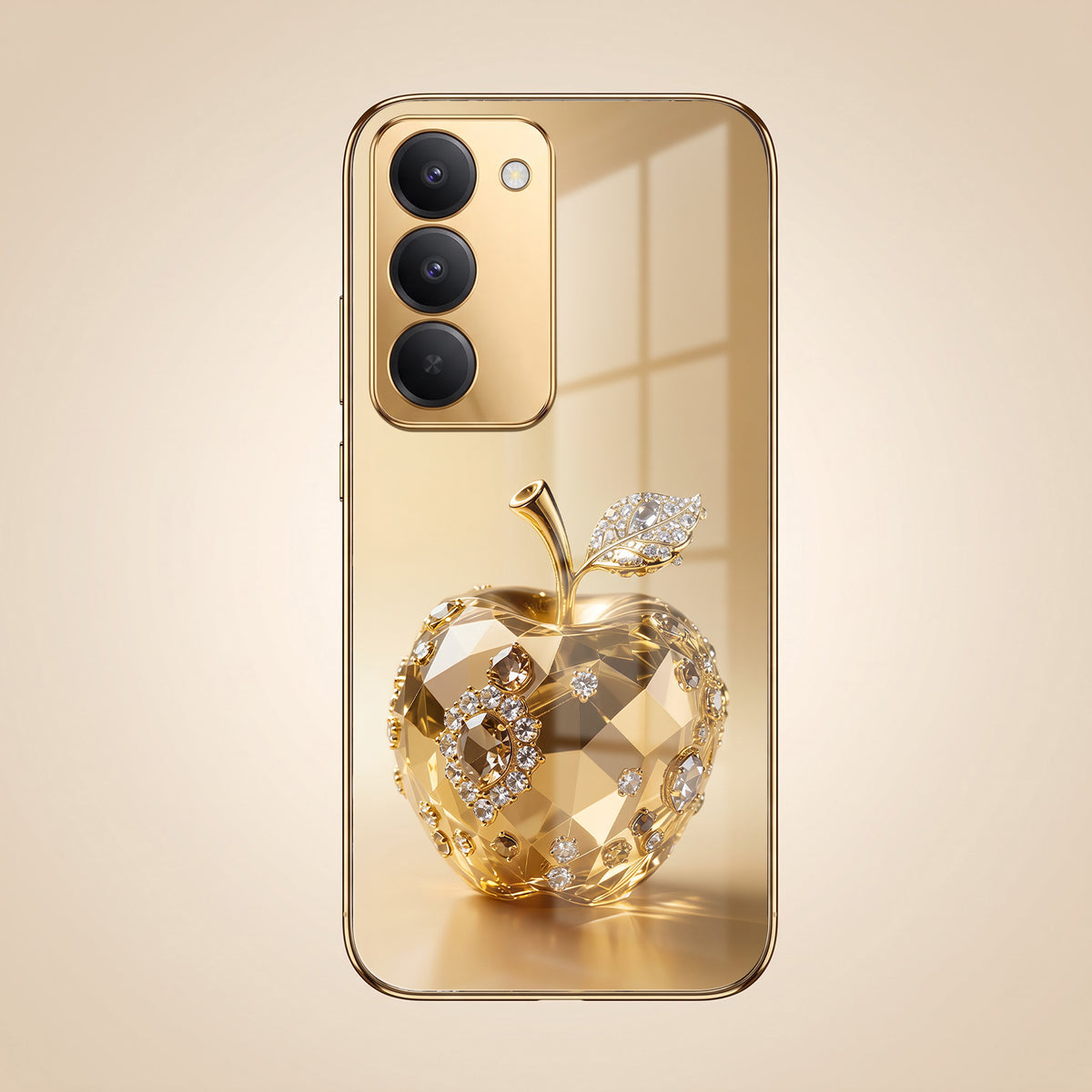 Redmi 15 5G Golden Apple Gold Electroplated Glass Phone Back Case