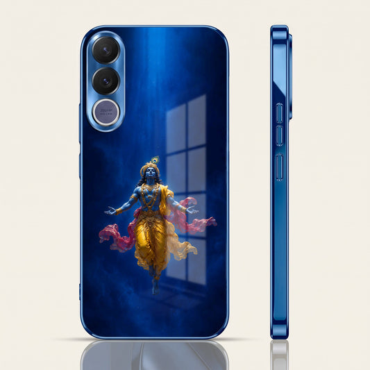 Vivo V70 FE 5G Lord Krishna Blue Electroplated Glass Phone Back Case