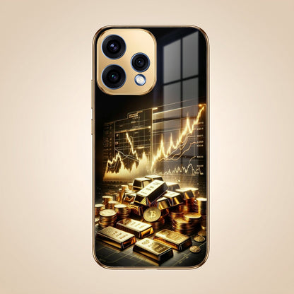 Oppo Reno 15 5G Luxury Wealth Trader Gold Electroplated Glass Phone Back Case