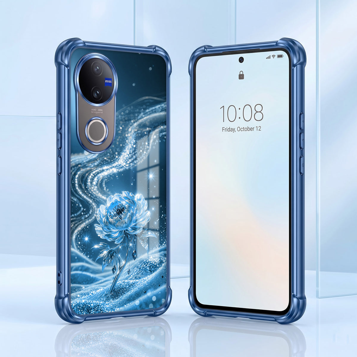 Vivo V50 5G Blue Rose Airbags Printed Back Case