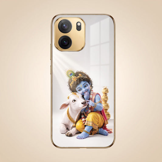 OnePlus Nord CE6 5G Bal Krishna Blessings Gold Electroplated Glass Phone Back Case